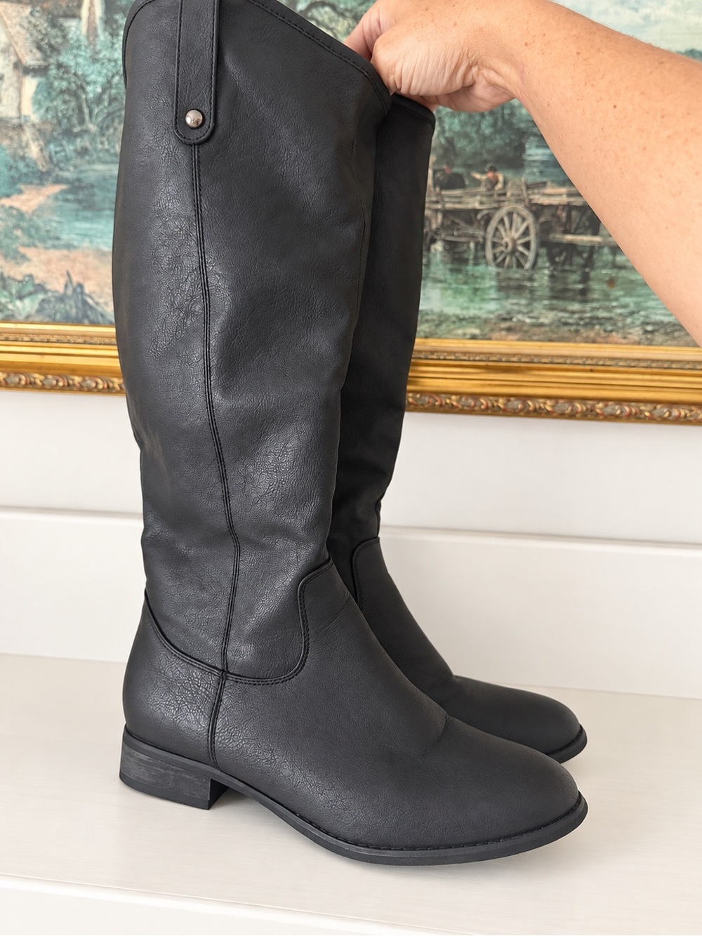 Journee Collection Black Taven Riding Boots